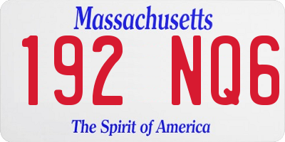 MA license plate 192NQ6