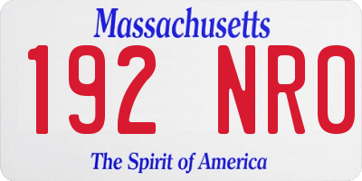 MA license plate 192NR0
