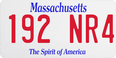 MA license plate 192NR4