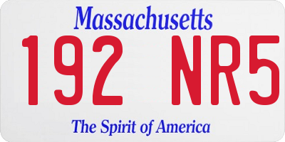 MA license plate 192NR5