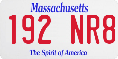 MA license plate 192NR8