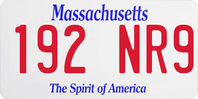 MA license plate 192NR9