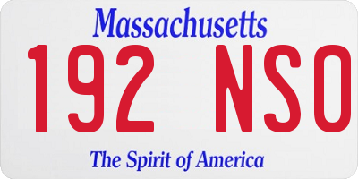 MA license plate 192NS0