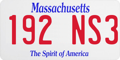 MA license plate 192NS3