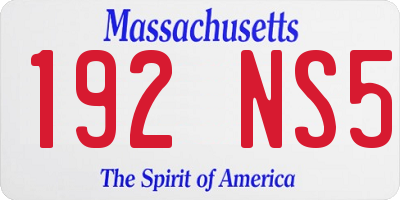 MA license plate 192NS5