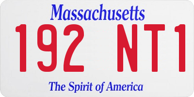 MA license plate 192NT1