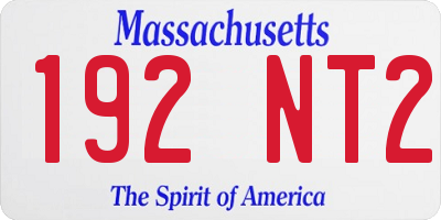 MA license plate 192NT2