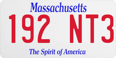 MA license plate 192NT3