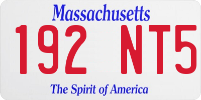 MA license plate 192NT5