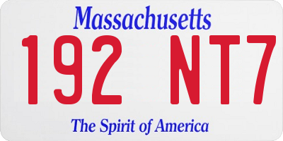 MA license plate 192NT7
