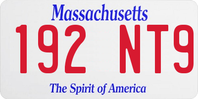 MA license plate 192NT9
