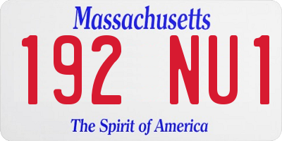 MA license plate 192NU1
