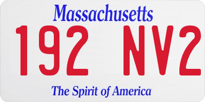 MA license plate 192NV2