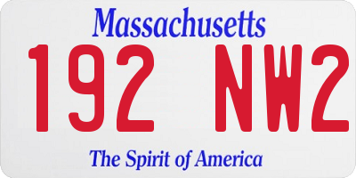 MA license plate 192NW2