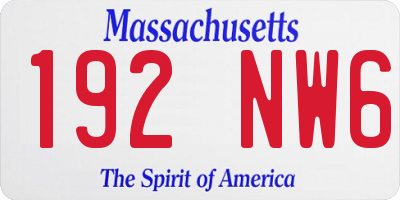 MA license plate 192NW6