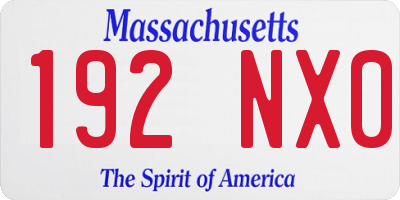 MA license plate 192NX0