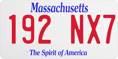 MA license plate 192NX7