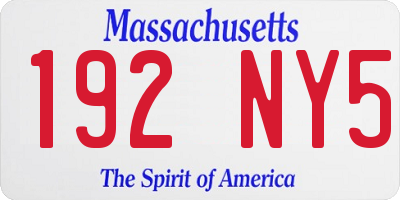 MA license plate 192NY5