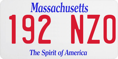 MA license plate 192NZ0