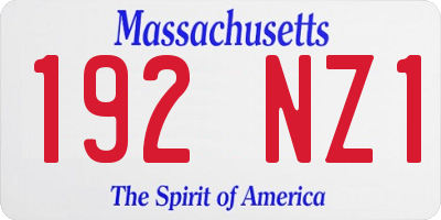 MA license plate 192NZ1