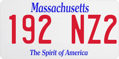 MA license plate 192NZ2