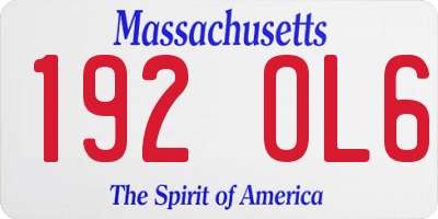 MA license plate 192OL6