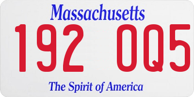 MA license plate 192OQ5