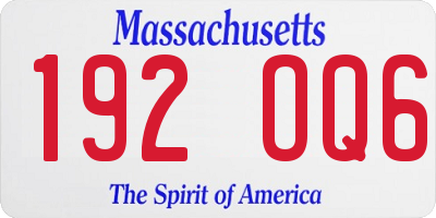 MA license plate 192OQ6