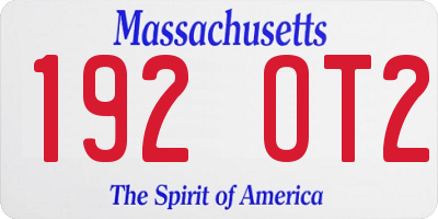 MA license plate 192OT2
