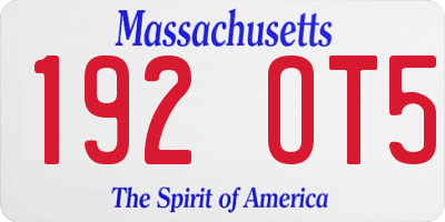 MA license plate 192OT5
