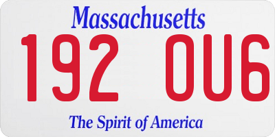 MA license plate 192OU6