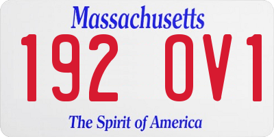MA license plate 192OV1