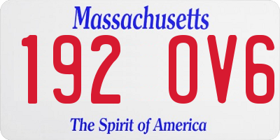 MA license plate 192OV6