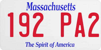 MA license plate 192PA2