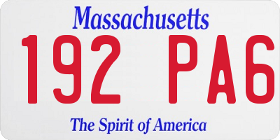 MA license plate 192PA6