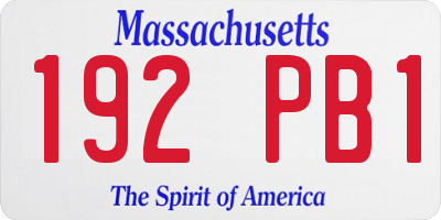 MA license plate 192PB1
