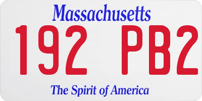 MA license plate 192PB2