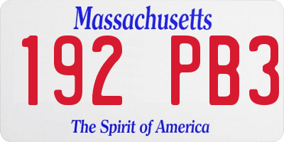 MA license plate 192PB3