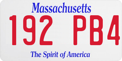 MA license plate 192PB4