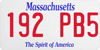 MA license plate 192PB5