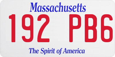 MA license plate 192PB6