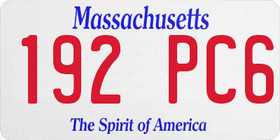 MA license plate 192PC6