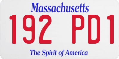 MA license plate 192PD1