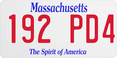 MA license plate 192PD4