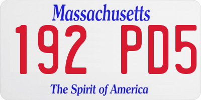 MA license plate 192PD5