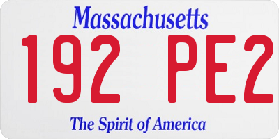MA license plate 192PE2