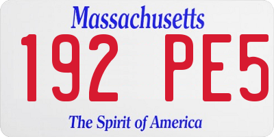 MA license plate 192PE5