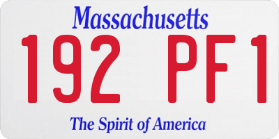 MA license plate 192PF1