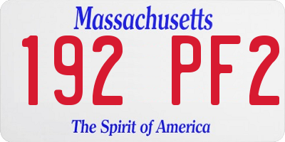 MA license plate 192PF2