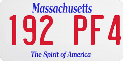 MA license plate 192PF4